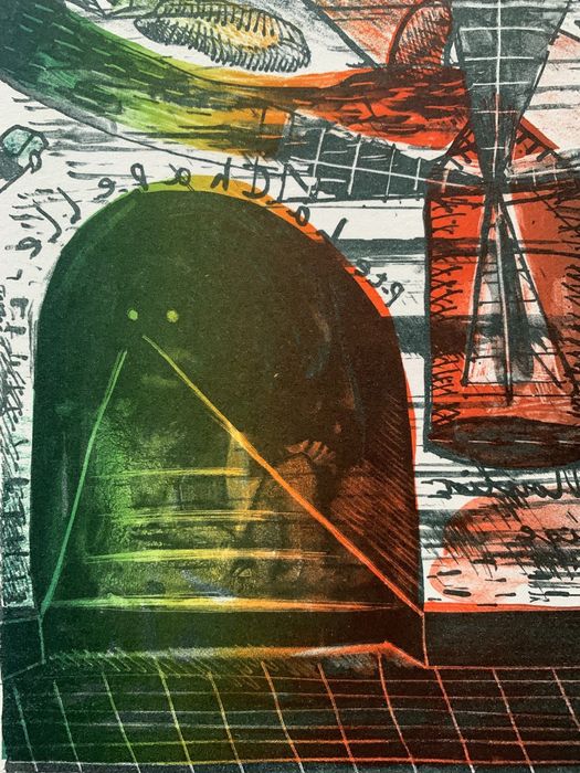 PIOTR PANASIEWICZ Grafika litografia barwna Stacja metra Paryż 1996