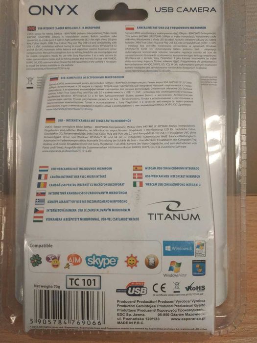 kamera titanum onyx na USB