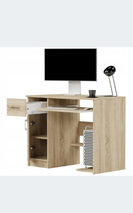 Stoly Biurko gamingowe komputerowe szkolne kolor dąb sanoma 90 cm dług