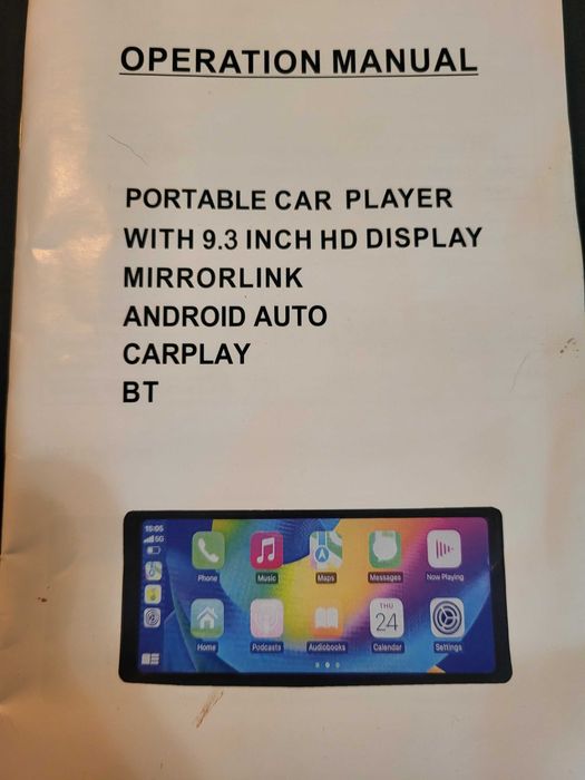 Монитор Portable Car Player 9.3 дюйма Apple Carplay Android Auto