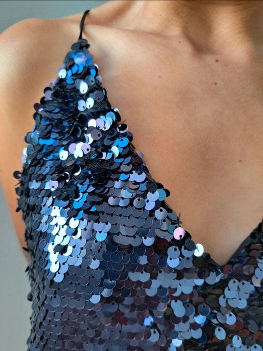 Top zara lantejoulas xs