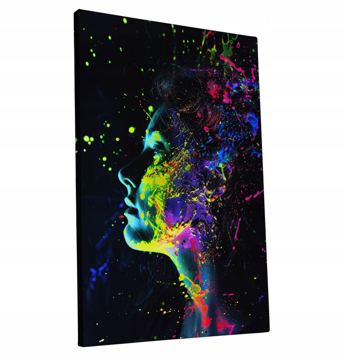 Intensywny Portret Kobiety w Kolorach 70x100 na Płótnie