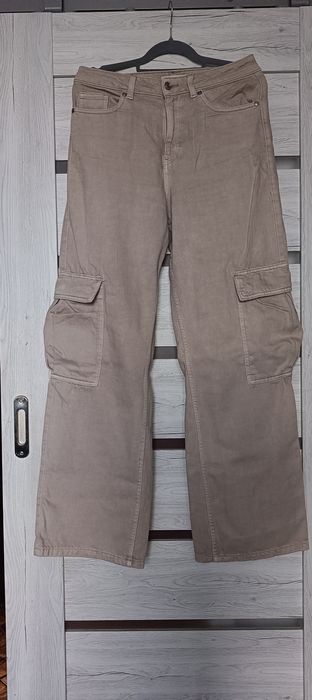 Spodnie szerokie Reserved beżowe m