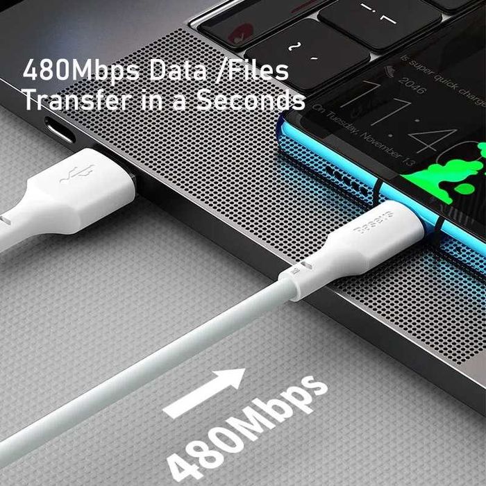 Кабель Baseus USB - Lightning(iPhone) 2,4A 1,5м 2шт,для iPhone Зарядка