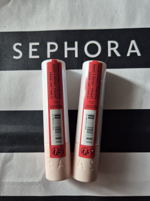 2 nowe pomadki! SEPHORA Sheer Shine szminki 2 x 3g kol. 12 BRILLIANT BERRY