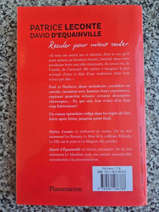 Livro Novo "Reculer pour mieux sauter" de Patrice Leconte, Ed Francesa