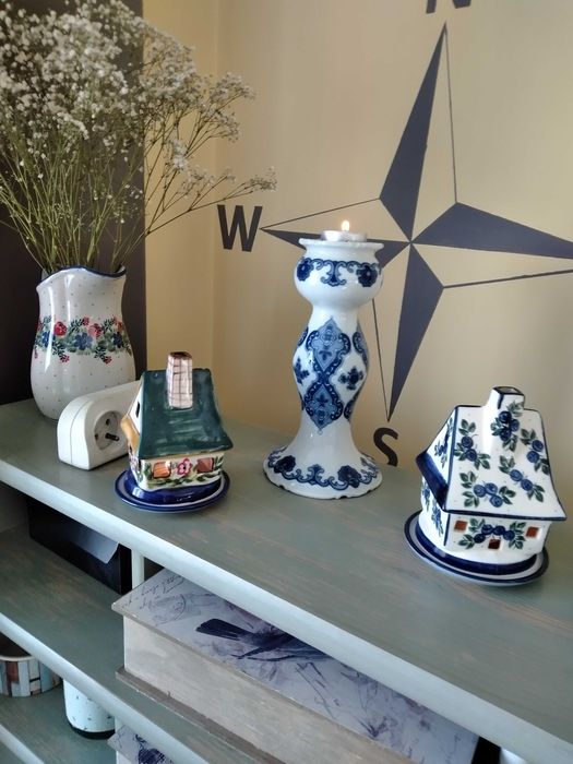 Ceramiczny świecznik - lichtarz sygnowany