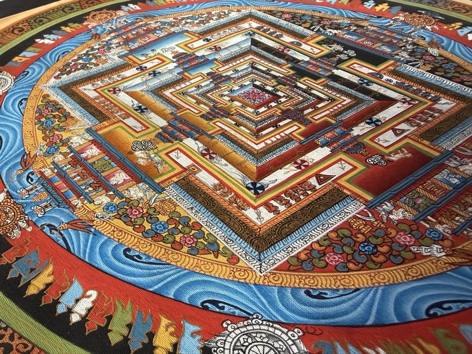 Mandala Kalachakra – Ręcznie Malowana Thangka - Nepal  Indie Buddyzm