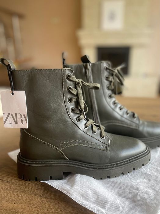 Черевики ботинки шкіряні жіночі ZARA нові 39 розмір