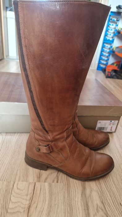 Kozaki wysokie Lasocki r.36 brązowe skórzane