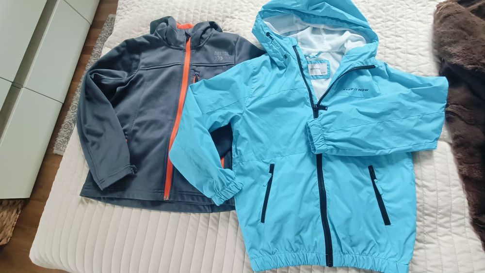 134 Reserved kurtka niebieska wiatrówka gratis  Crivit szara softshell