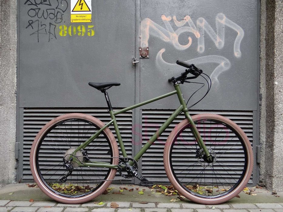 Rower FIXED WARSAW Gravel zielony matowy Double Bar Shimano Deore