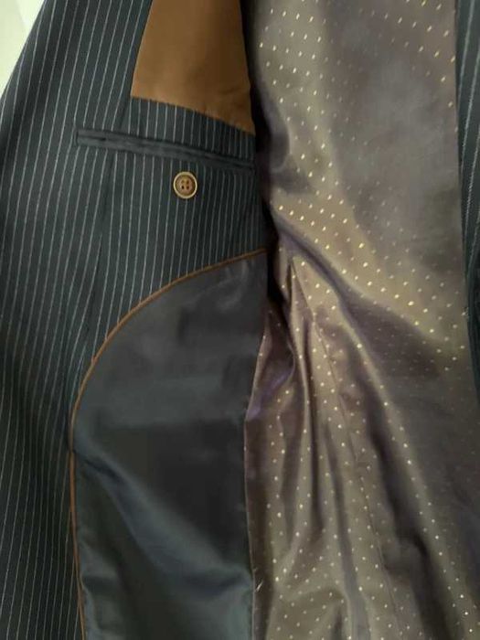 Blazer azul-marinho listrado