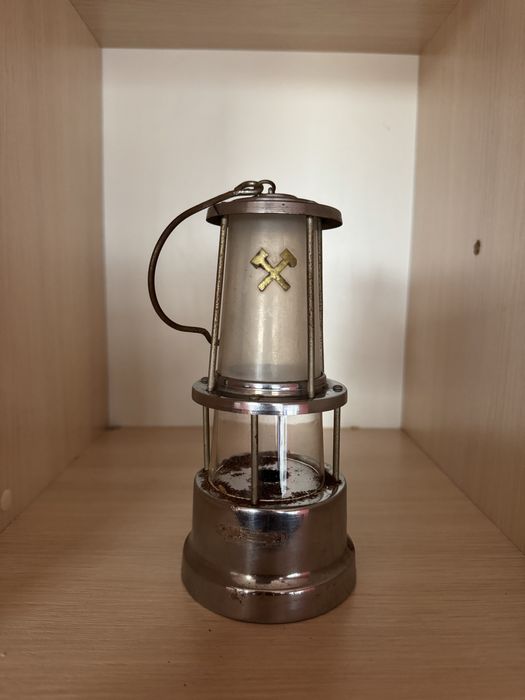 Lampa gornicza karbidowa PRL oryginal industrial loft kolekcjonerska