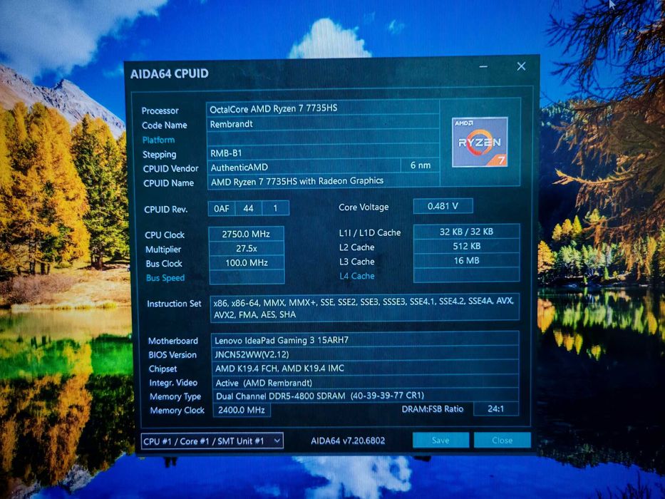 Ігровий ноутбук lenovo ideapad gaming Ryzen 7 7735HS/16Gb/1Tb/RTX4050