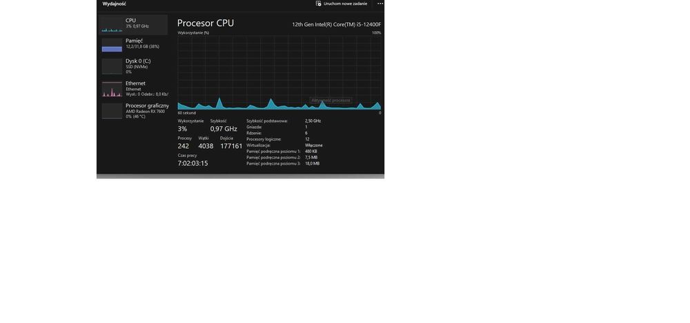komputer gamingowy I5-12400F/ RX7600 8GB/ 32GBRAM/ SSD1TB