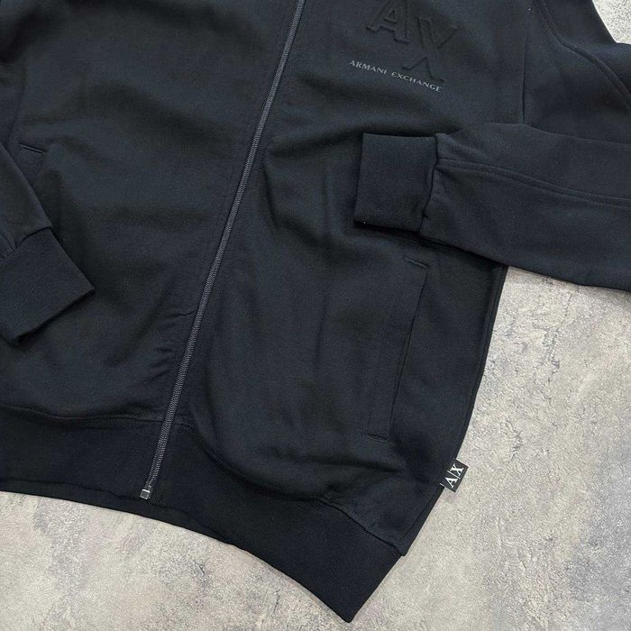 Якісний чоловічий чорний спортвиний костюм Армані)