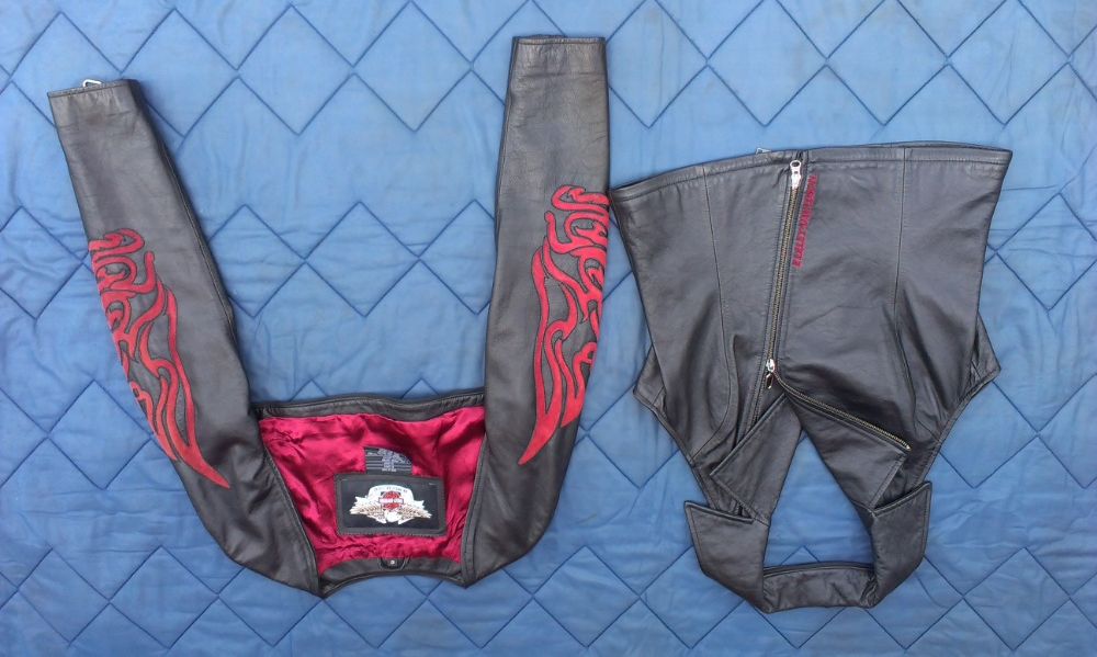 Kurtka skórzana Harley ramoneska skóra kamizelka bolerko