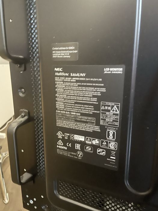 Monitor NEC MultiSync X464UNV + kolumny Panasonic + pilot