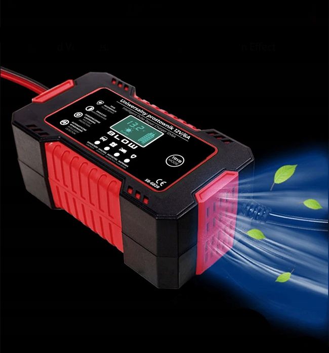ŁADOWARKA elektroniczna akumulatora 12V 6A LCD wyświetlacz