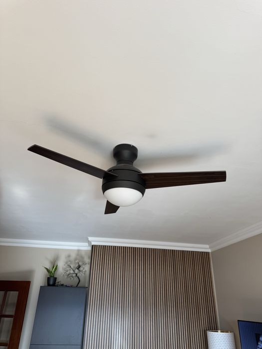 Ventilador de teto, castanho com luz