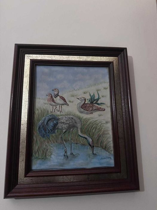 Conjunto de quadros com relevo em porcelana