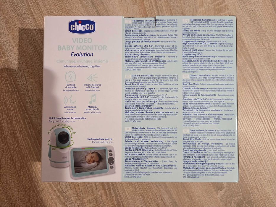 Chicco Video Baby Monitor Evolution 5” NOVO em Caixa Selada