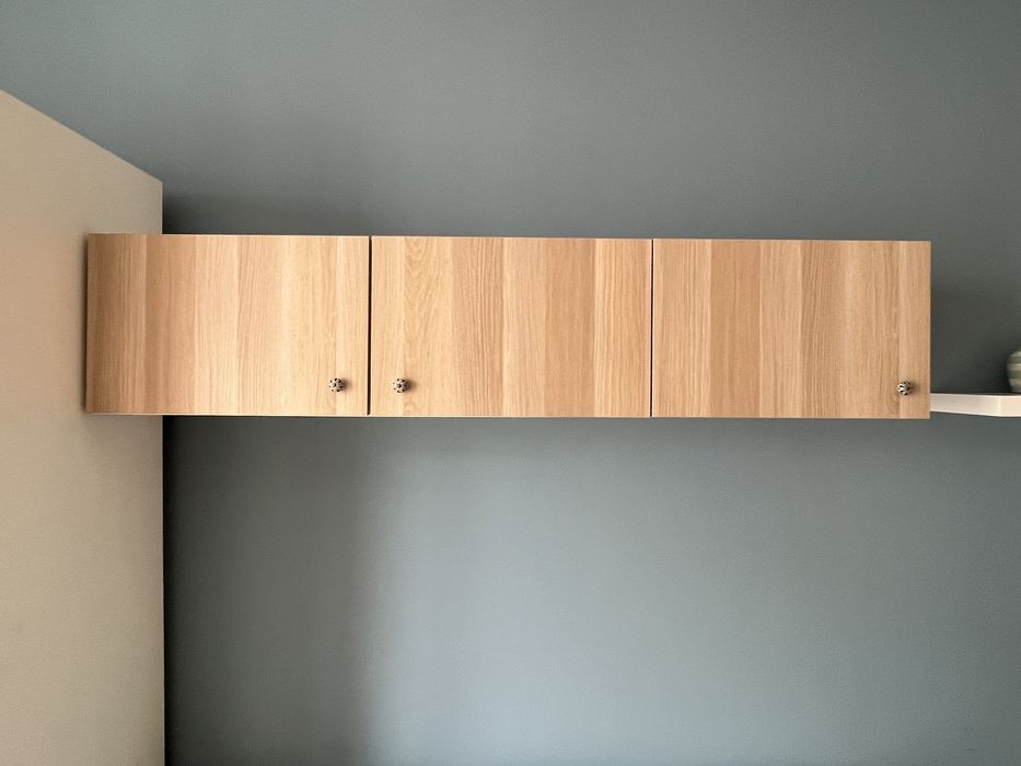Ikea szafka RTV i półki wiszące Besta jasny dąb