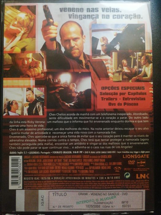 DvD Crank Veneno no Sangue