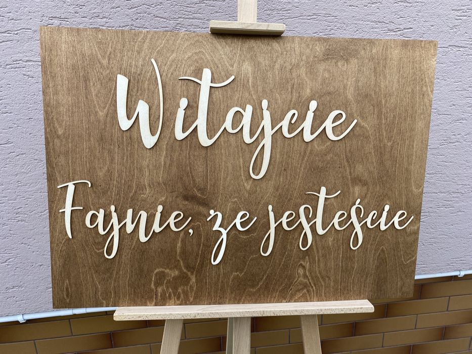 Tablica witajcie powitalna rustykalna boho wesele ślub