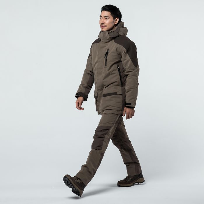 CASACO DE CAÇA IMPERMEÁVEL QUENTE SILENCIOSO 520 CASTANHO