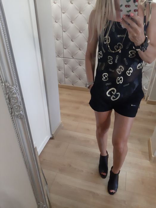 Top transparentny z napisami Gucci s