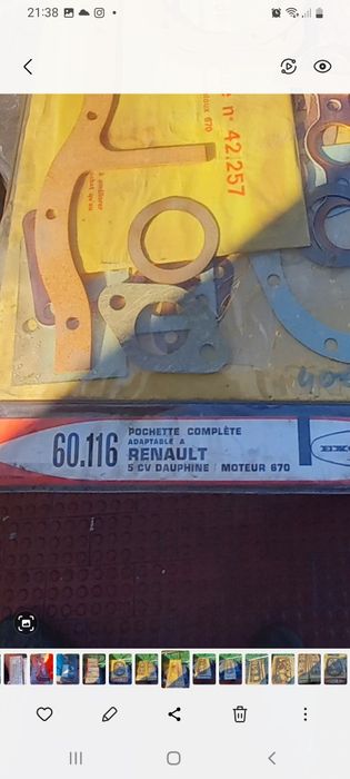 Renault 5cv  DAUPHINE kit juntas