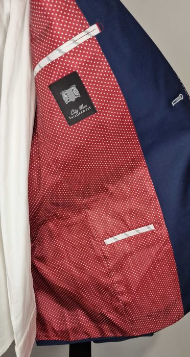 NOWY Garnitur Męski Harison gładki granatowy rozm. S/M/L/XL/XXL Łódź