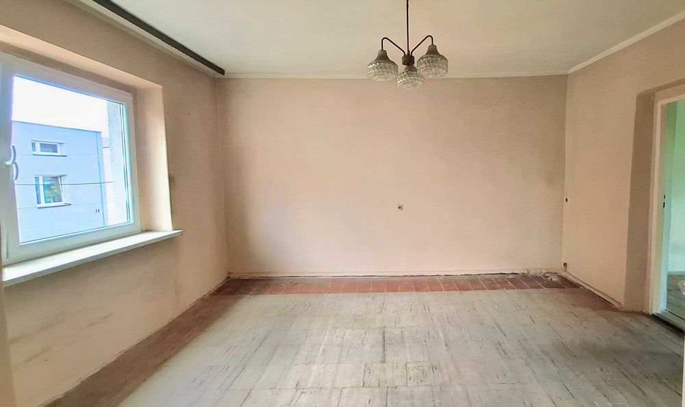 Mieszkanie do remontu, bez czynszu, 65m2, 3 duże pokoje, piwnica, ogródek