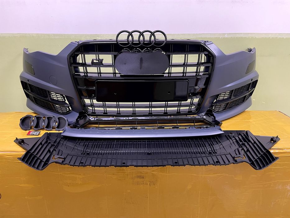 Передній бампер S-Line на Audi A6 C7 2015, 2016, 2017, 2018 року Рест
