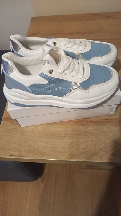 Adidasy biało niebieskie