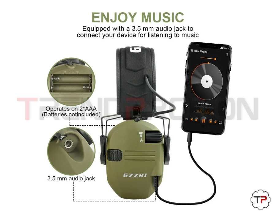 Auscultadores | Proteção contra Ruído | Ideal p/ Tiro