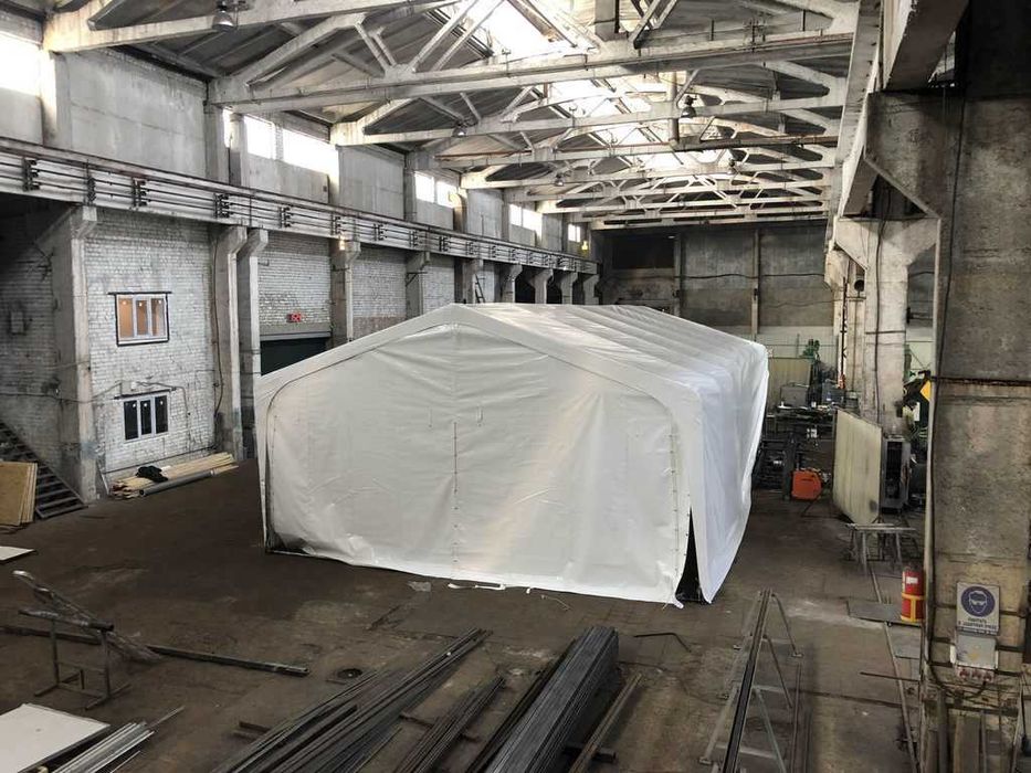 Ангар збірно-розбірний, каркасно-тентовий, 128 м.кв.