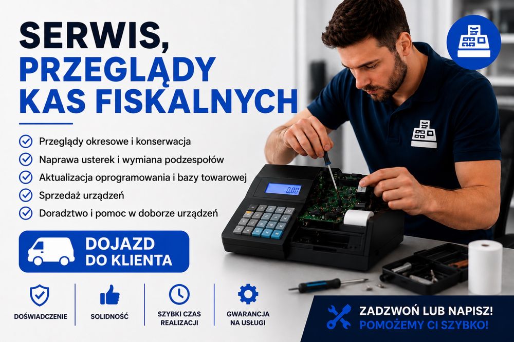 Kasy fiskalne, sprzedaż, serwis, przeglądy