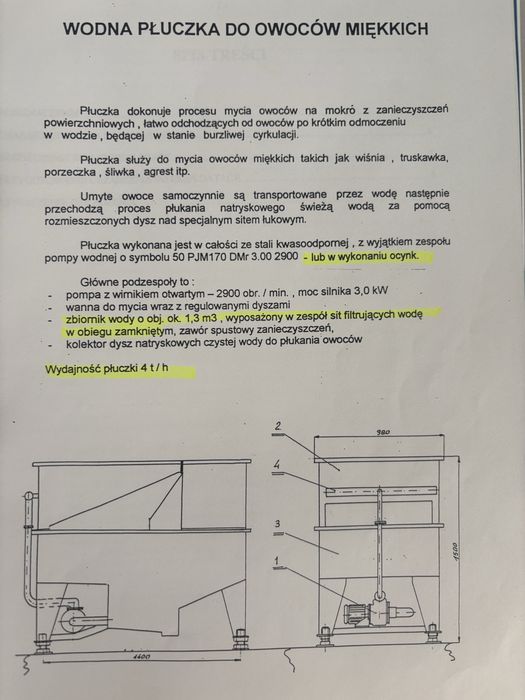 Płuczka do owoców miękkich