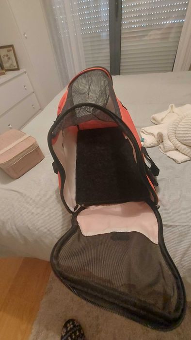 Bolsa para transporte para gatos vermelha tamanho M