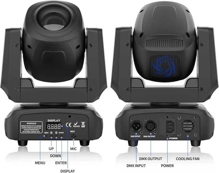 Oświetlenie sceniczne LED DMX-512 100W 8 wzorów RGBW ruchoma głowica