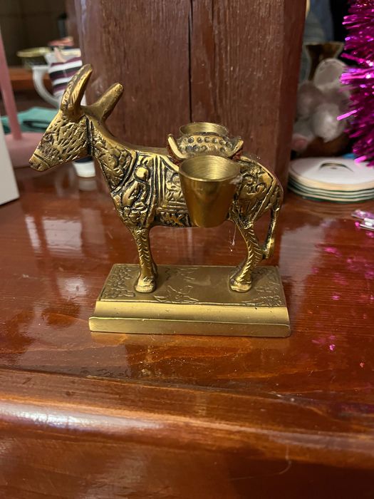 Statuetka osiołka z mosiądzu