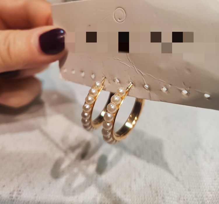 Kolczyki koła z perełkami