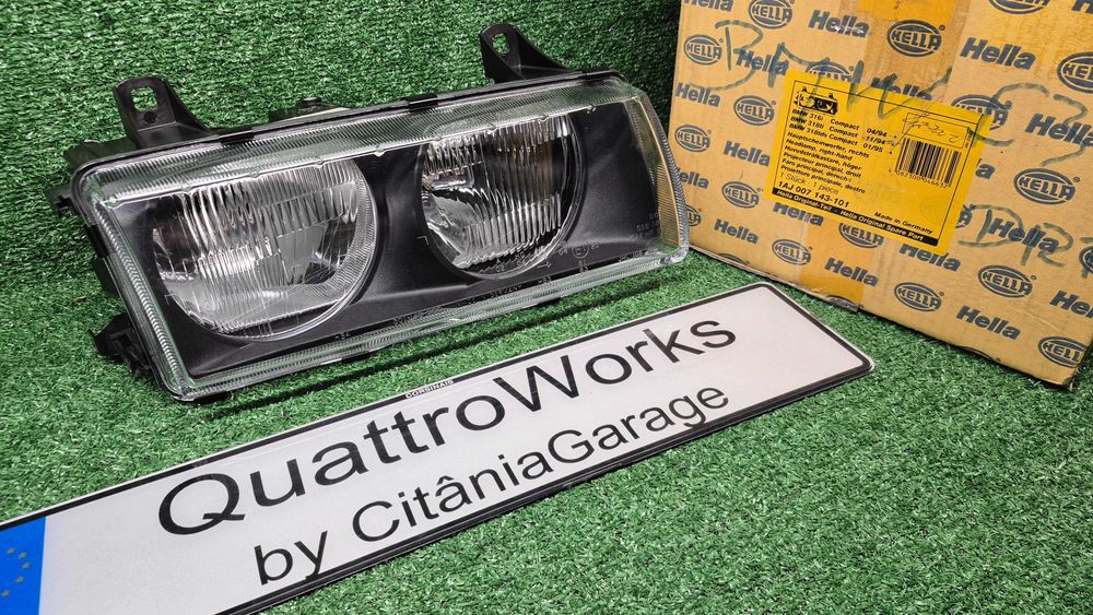 Otica Farol Direito BMW Serie 3 Compact E36 1994 a 2000 Ref. 1AJ007.143101 NOVO HELLA ORIGINAL