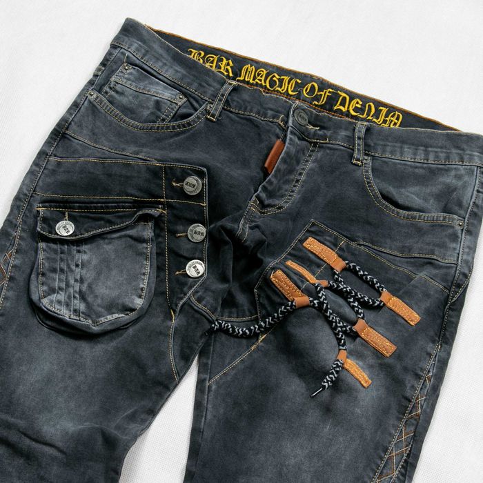 Spodnie jeansowe Bar Magic of Denim M niski stan drip