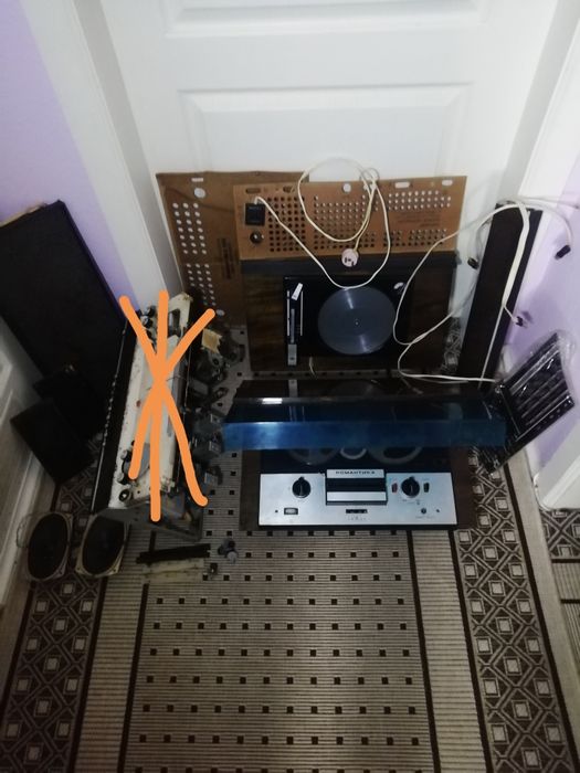 Магниторадиола Романтика-106.На запчасти. Бобинник.Проигрыватель.Шнур