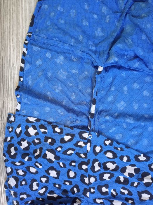 Bluzka kopertowa XL 42 KappAhl panterka wiązana szeroki rękaw krótki