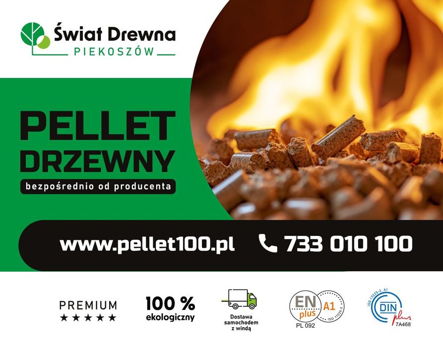 Pellet Premium bezpośrednio od producenta Piekoszów EN/DIN Certyfikaty